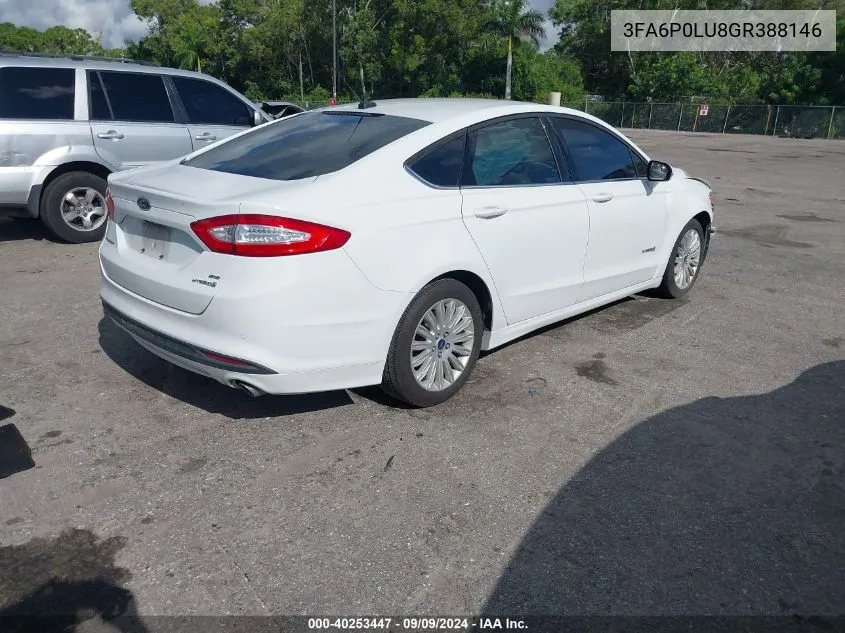 3FA6P0LU8GR388146 2016 Ford Fusion Hybrid Se