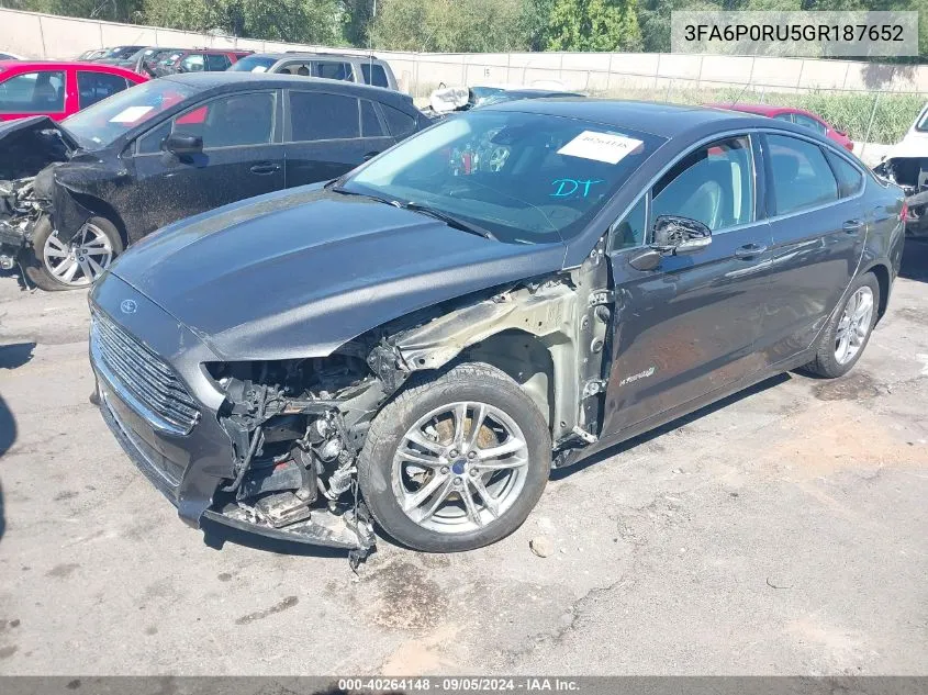 3FA6P0RU5GR187652 2016 Ford Fusion Hybrid Titanium