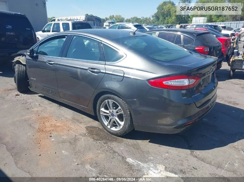 3FA6P0RU5GR187652 2016 Ford Fusion Hybrid Titanium