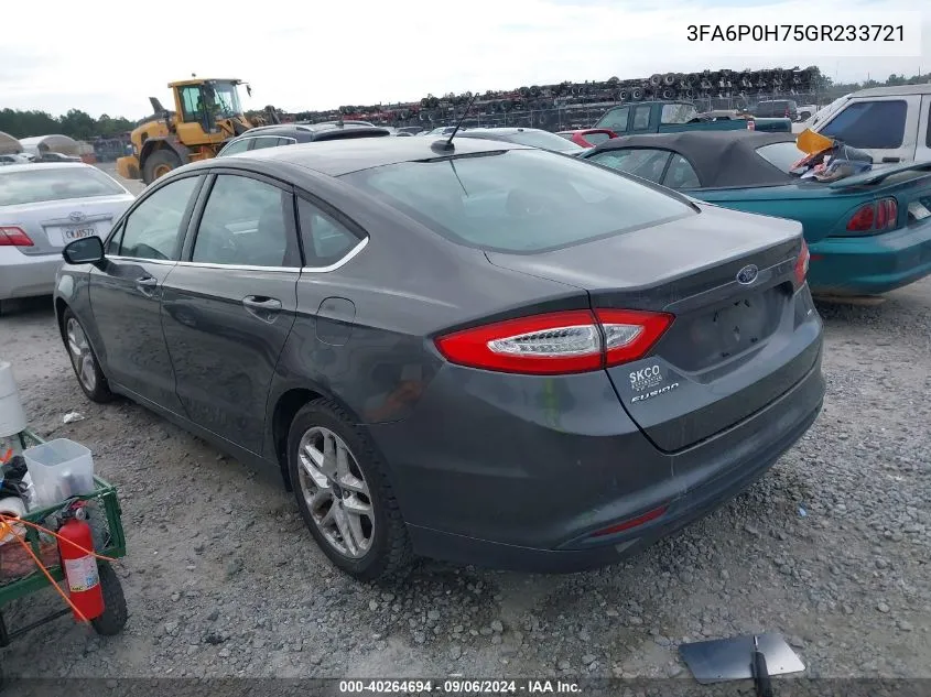 2016 Ford Fusion Se VIN: 3FA6P0H75GR233721 Lot: 40264694