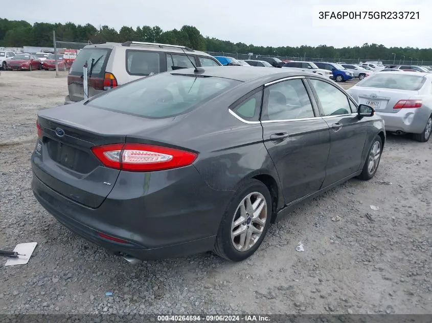 2016 Ford Fusion Se VIN: 3FA6P0H75GR233721 Lot: 40264694