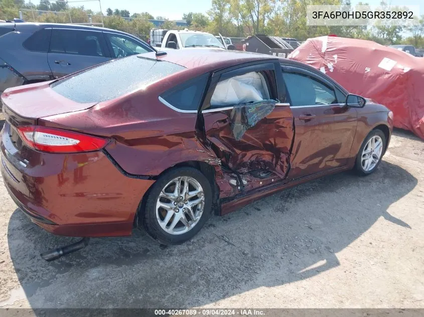 3FA6P0HD5GR352892 2016 Ford Fusion Se