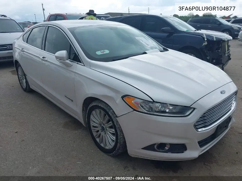 3FA6P0LU9GR104877 2016 Ford Fusion Hybrid Se