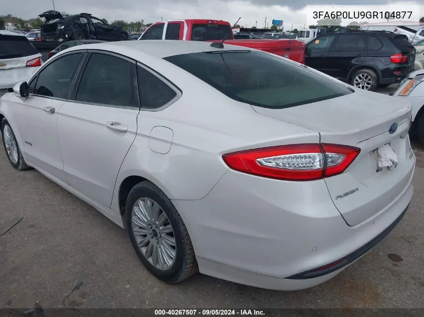 2016 Ford Fusion Hybrid Se VIN: 3FA6P0LU9GR104877 Lot: 40267507