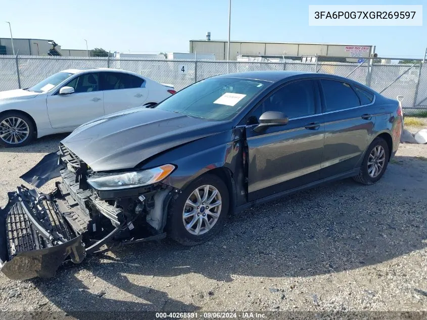 2016 Ford Fusion S VIN: 3FA6P0G7XGR269597 Lot: 40268591