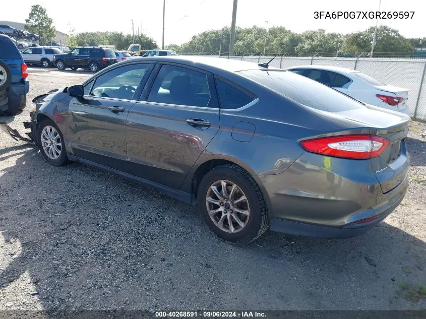 2016 Ford Fusion S VIN: 3FA6P0G7XGR269597 Lot: 40268591