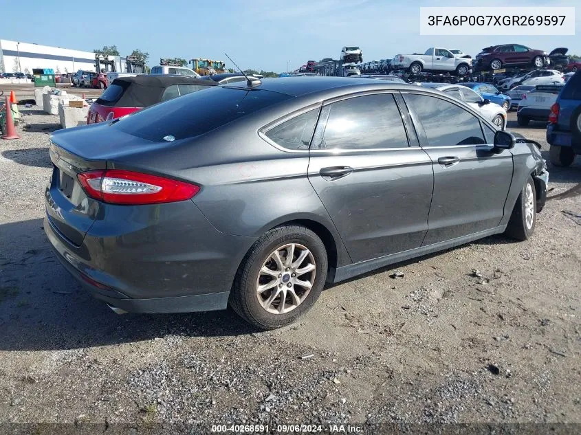 2016 Ford Fusion S VIN: 3FA6P0G7XGR269597 Lot: 40268591