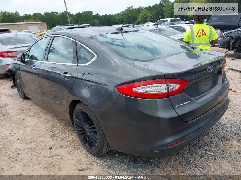 3FA6P0HD2GR300443 2016 Ford Fusion Se