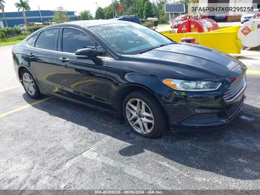 2016 Ford Fusion Se VIN: 3FA6P0H7XGR295258 Lot: 40269226