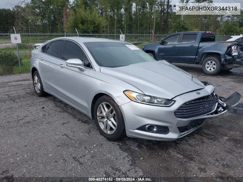 3FA6P0HDXGR344318 2016 Ford Fusion Se