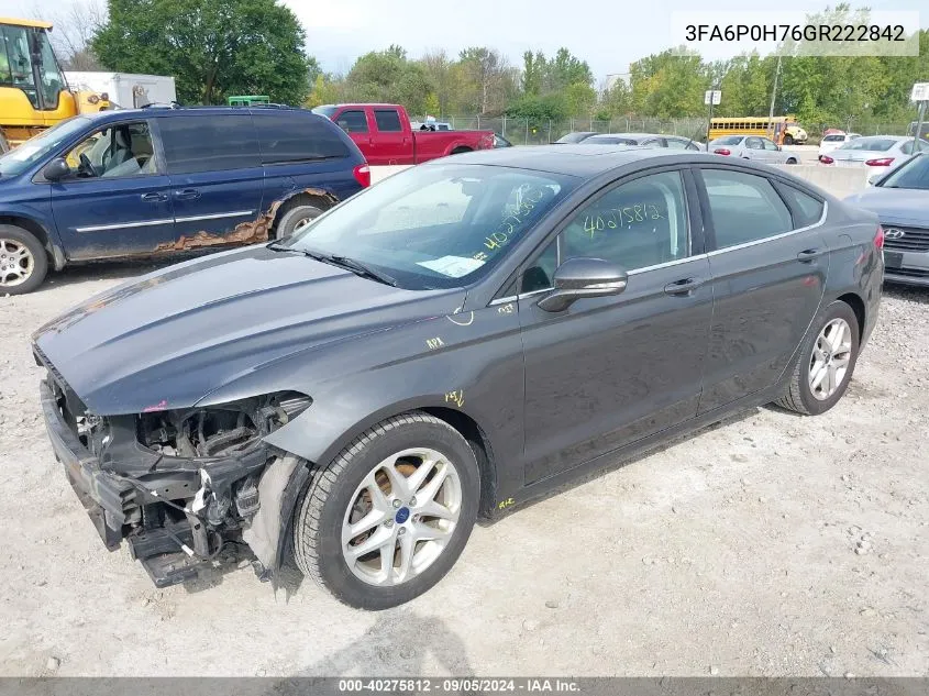 3FA6P0H76GR222842 2016 Ford Fusion Se