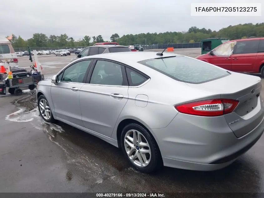 2016 Ford Fusion Se VIN: 1FA6P0H72G5123275 Lot: 40279166