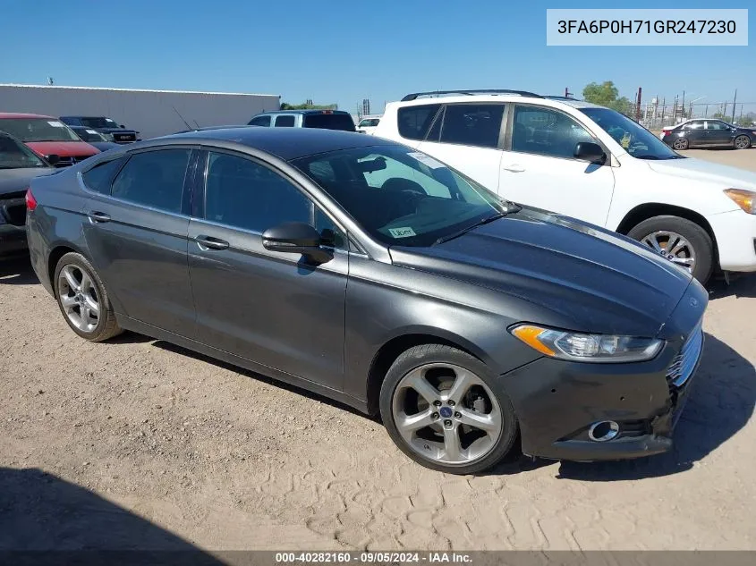 2016 Ford Fusion Se VIN: 3FA6P0H71GR247230 Lot: 40282160