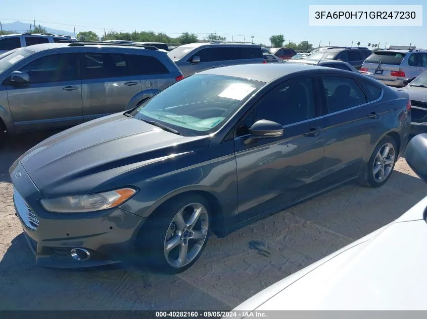 2016 Ford Fusion Se VIN: 3FA6P0H71GR247230 Lot: 40282160