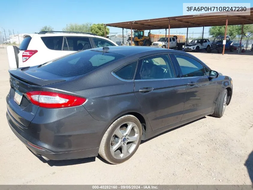 2016 Ford Fusion Se VIN: 3FA6P0H71GR247230 Lot: 40282160