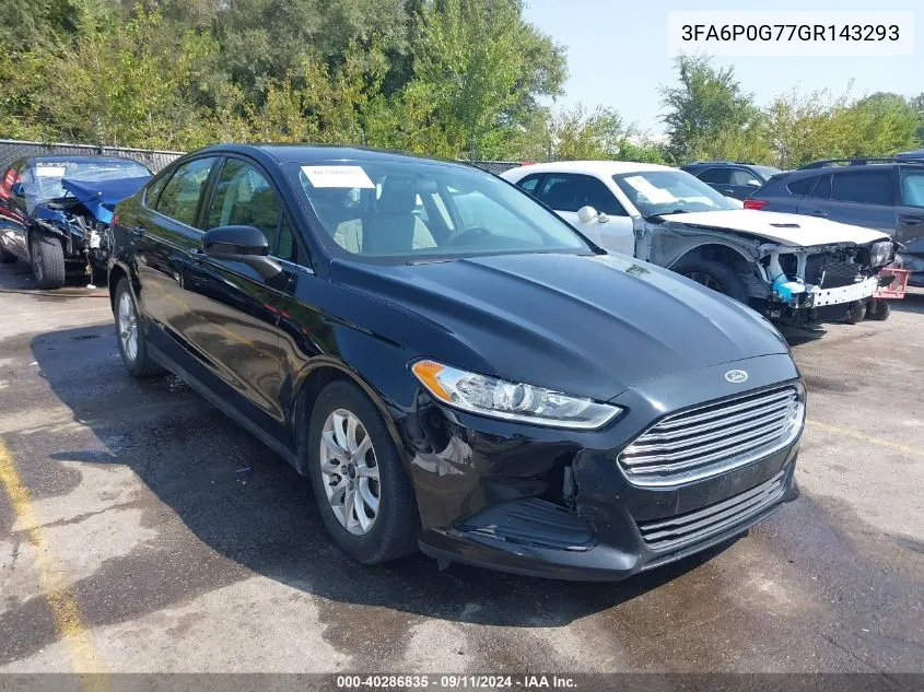 2016 Ford Fusion S VIN: 3FA6P0G77GR143293 Lot: 40286835