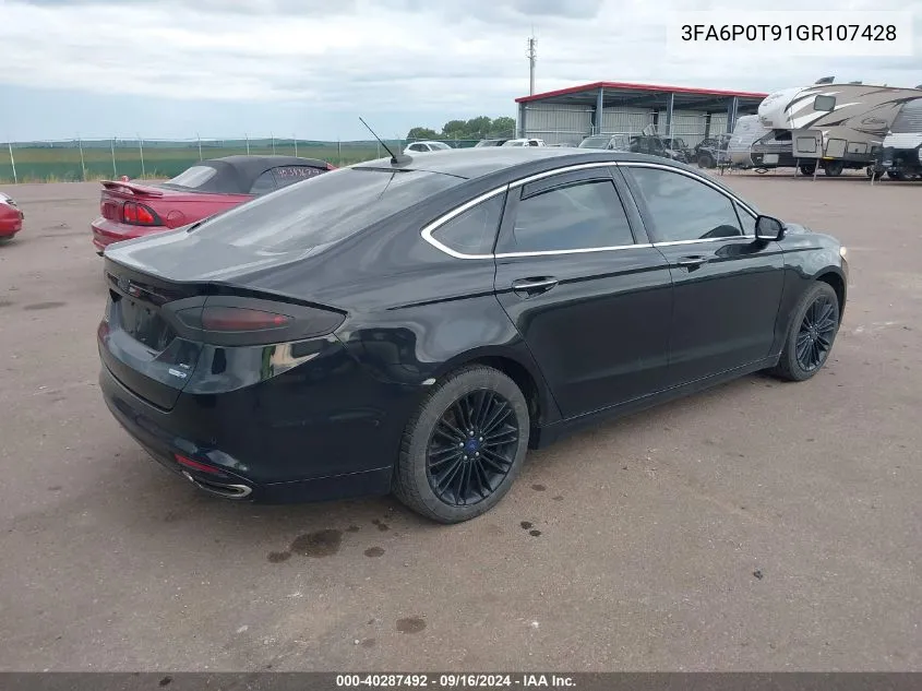 2016 Ford Fusion Se VIN: 3FA6P0T91GR107428 Lot: 40287492