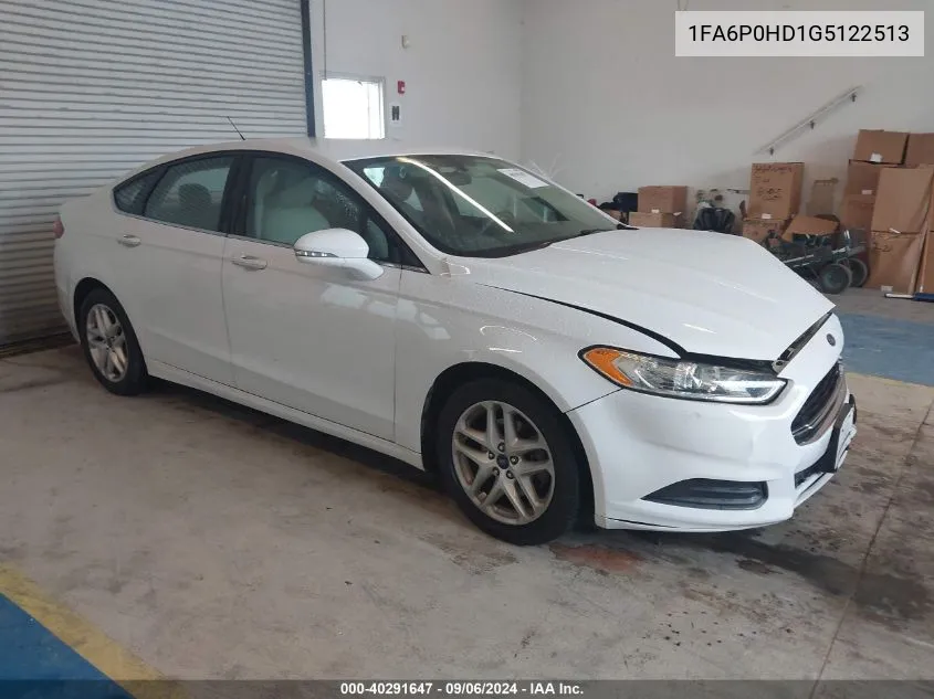 2016 Ford Fusion Se VIN: 1FA6P0HD1G5122513 Lot: 40291647