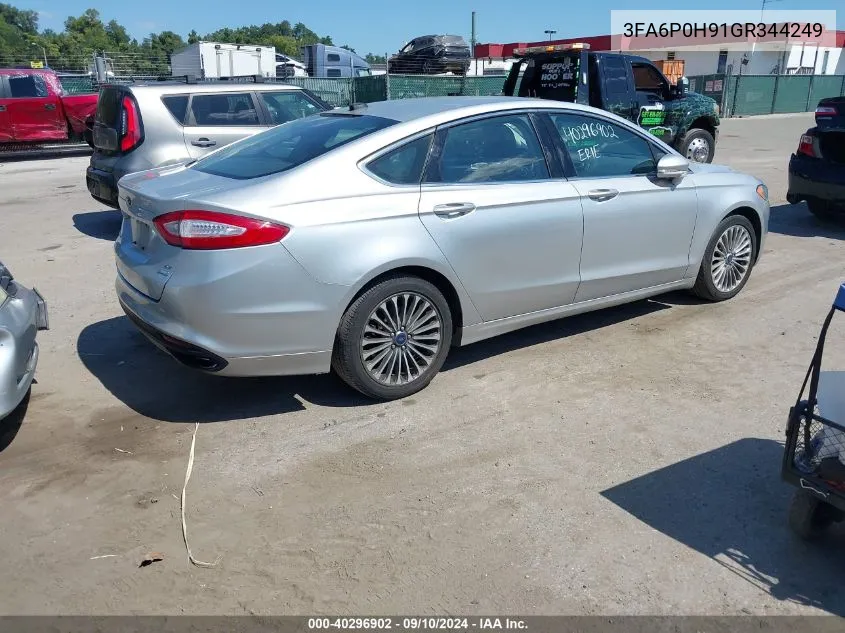 2016 Ford Fusion Se VIN: 3FA6P0H91GR344249 Lot: 40296902