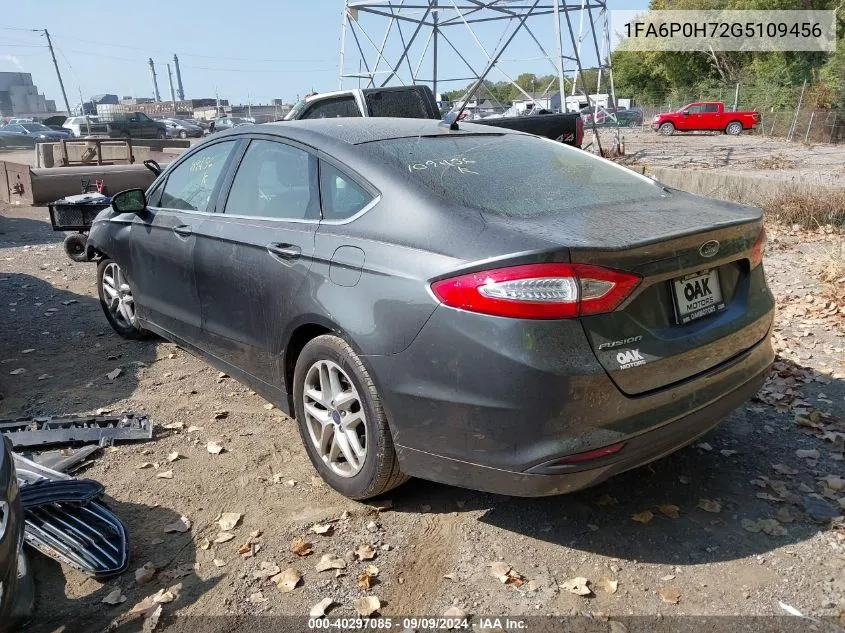 2016 Ford Fusion Se VIN: 1FA6P0H72G5109456 Lot: 40297085