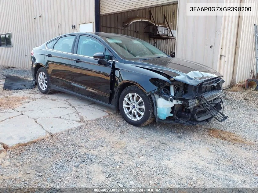 2016 Ford Fusion S VIN: 3FA6P0G7XGR398200 Lot: 40299032