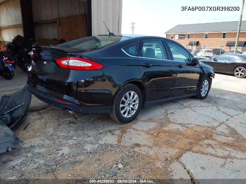 2016 Ford Fusion S VIN: 3FA6P0G7XGR398200 Lot: 40299032