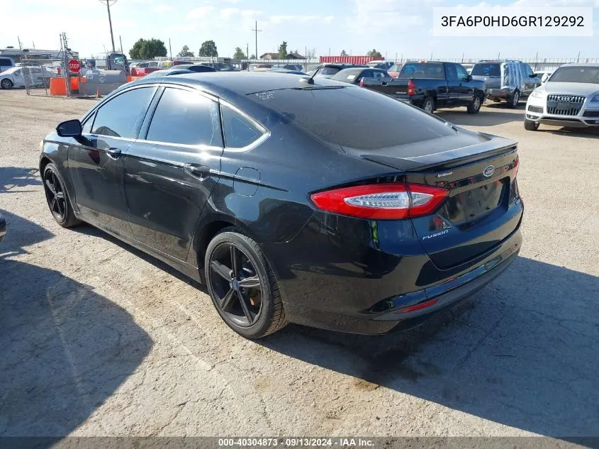 3FA6P0HD6GR129292 2016 Ford Fusion Se