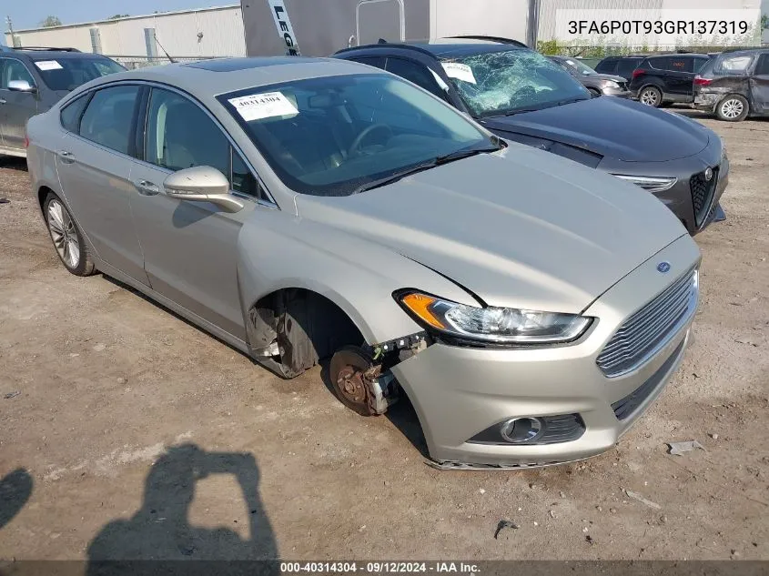 3FA6P0T93GR137319 2016 Ford Fusion Se