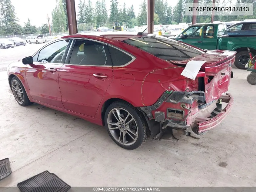 3FA6P0D98GR187843 2016 Ford Fusion Titanium