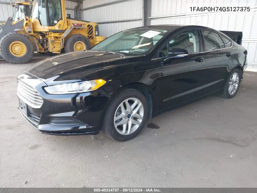 2016 Ford Fusion Se VIN: 1FA6P0H74G5127375 Lot: 40334787