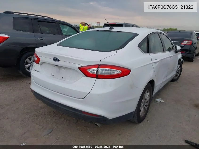 2016 Ford Fusion VIN: 1FA6P0G76G5121322 Lot: 40358190