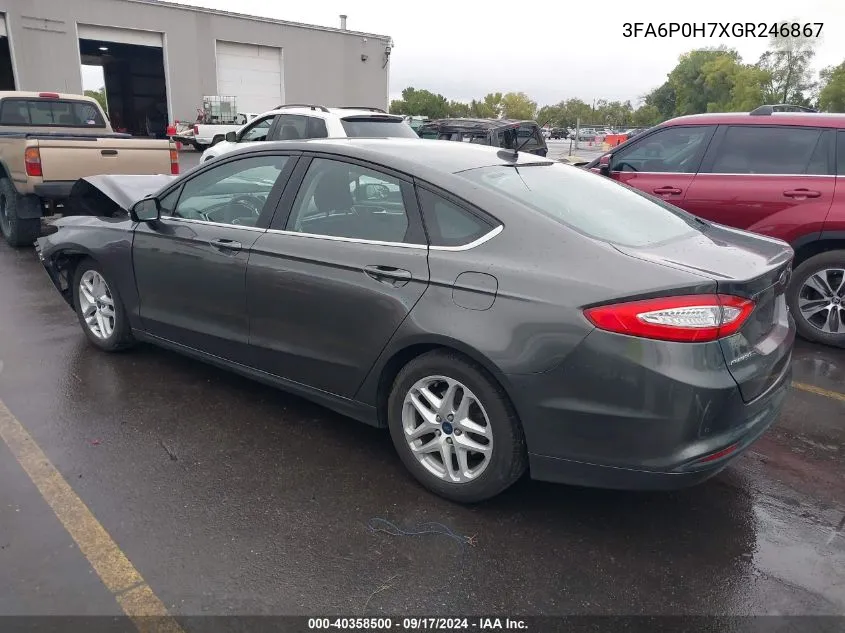 3FA6P0H7XGR246867 2016 Ford Fusion Se