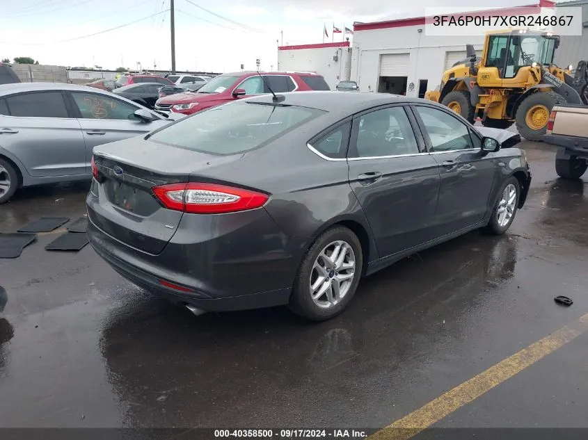 3FA6P0H7XGR246867 2016 Ford Fusion Se