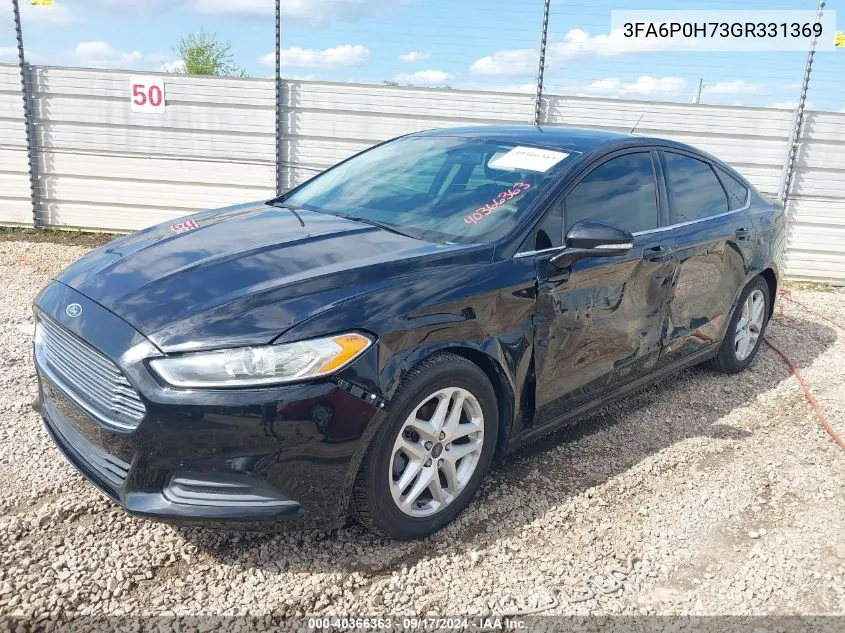 2016 Ford Fusion Se VIN: 3FA6P0H73GR331369 Lot: 40366363