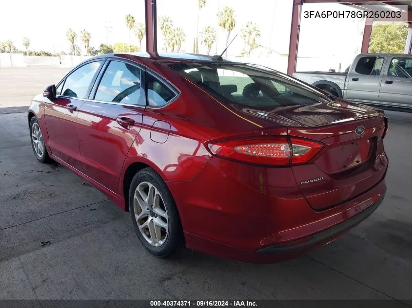 3FA6P0H78GR260203 2016 Ford Fusion Se