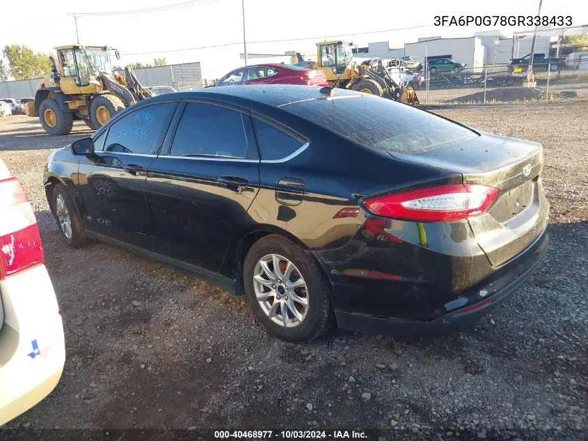 2016 Ford Fusion S VIN: 3FA6P0G78GR338433 Lot: 40468977