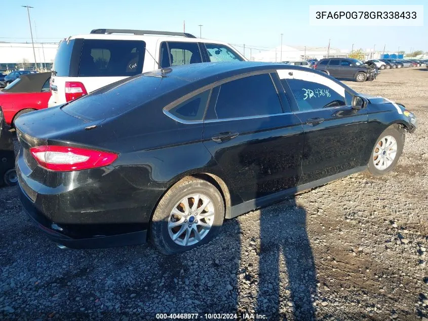 2016 Ford Fusion S VIN: 3FA6P0G78GR338433 Lot: 40468977