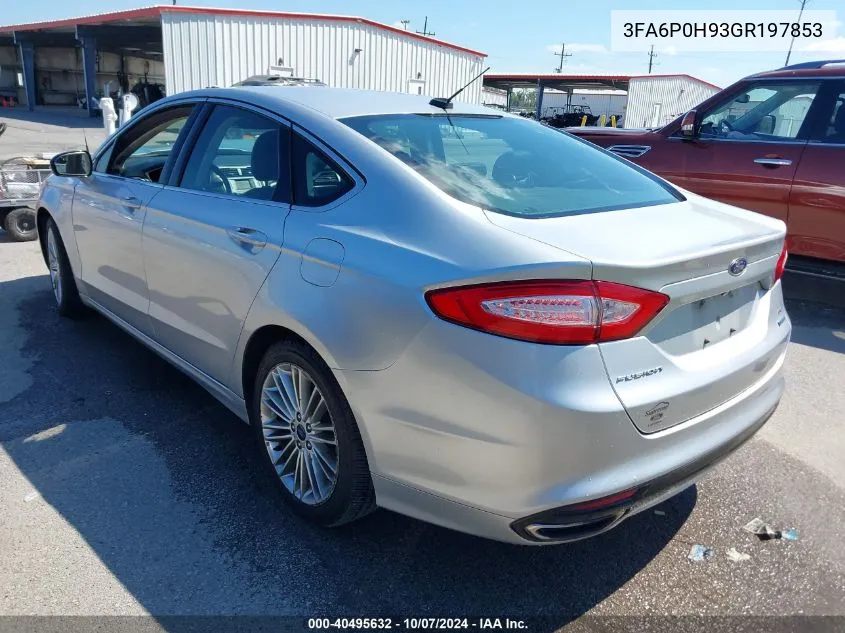 2016 Ford Fusion Se VIN: 3FA6P0H93GR197853 Lot: 40495632