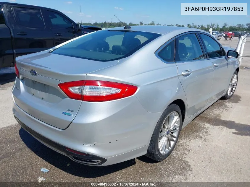 2016 Ford Fusion Se VIN: 3FA6P0H93GR197853 Lot: 40495632