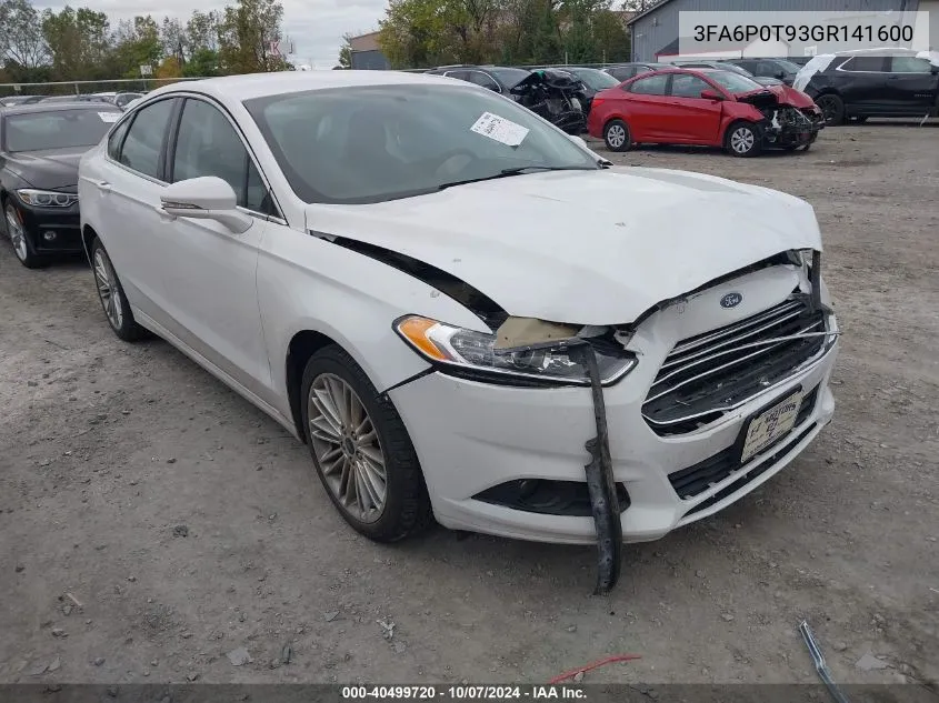 2016 Ford Fusion Se VIN: 3FA6P0T93GR141600 Lot: 40499720