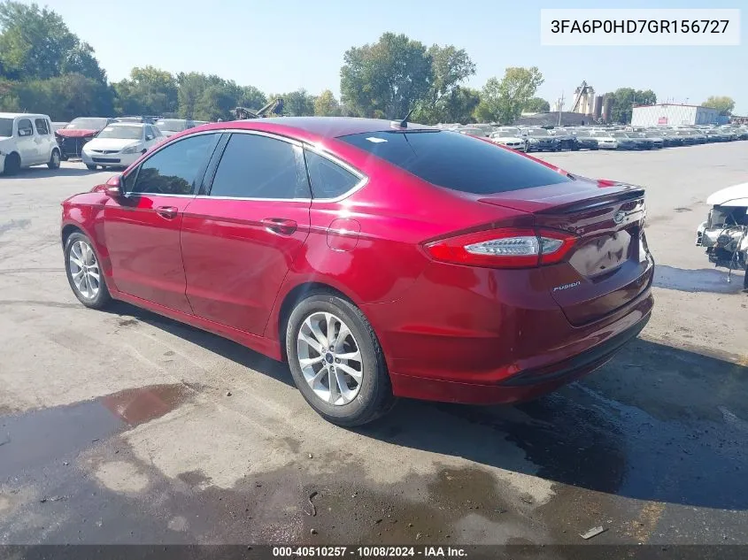 3FA6P0HD7GR156727 2016 Ford Fusion Se