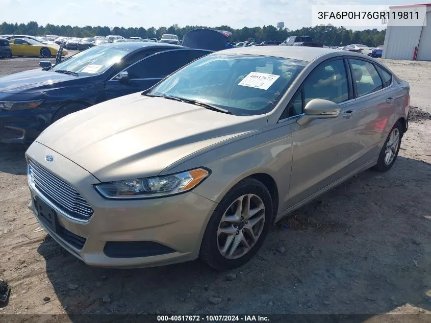 2016 Ford Fusion Se VIN: 3FA6P0H76GR119811 Lot: 40517672