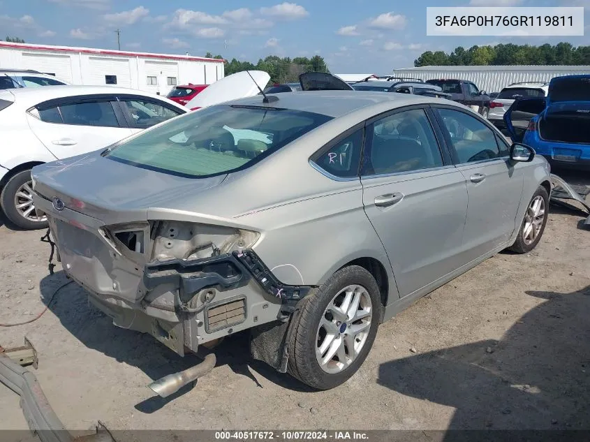 3FA6P0H76GR119811 2016 Ford Fusion Se