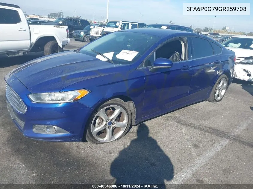 2016 Ford Fusion S VIN: 3FA6P0G79GR259708 Lot: 40546986