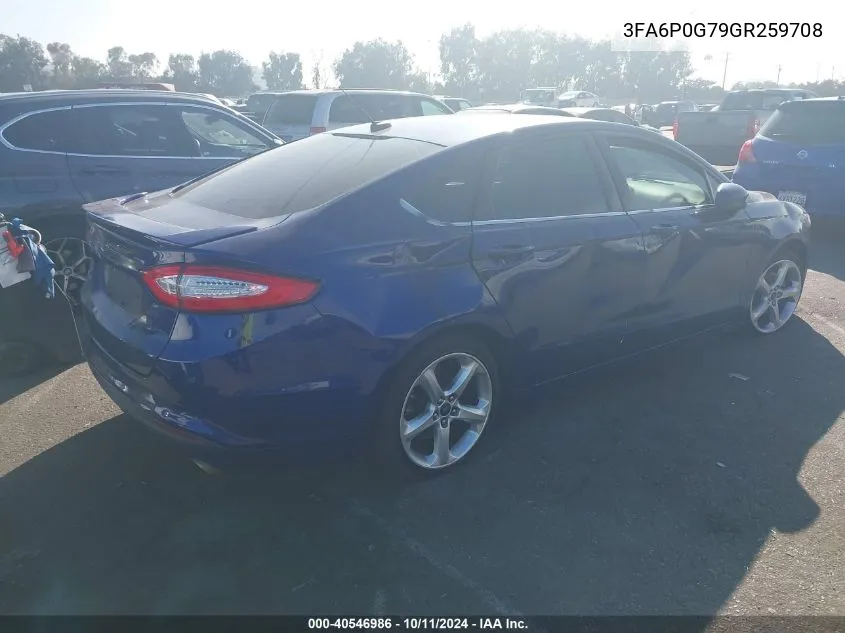 3FA6P0G79GR259708 2016 Ford Fusion S