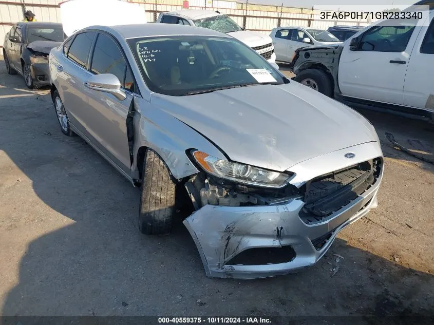 2016 Ford Fusion Se VIN: 3FA6P0H71GR283340 Lot: 40559375