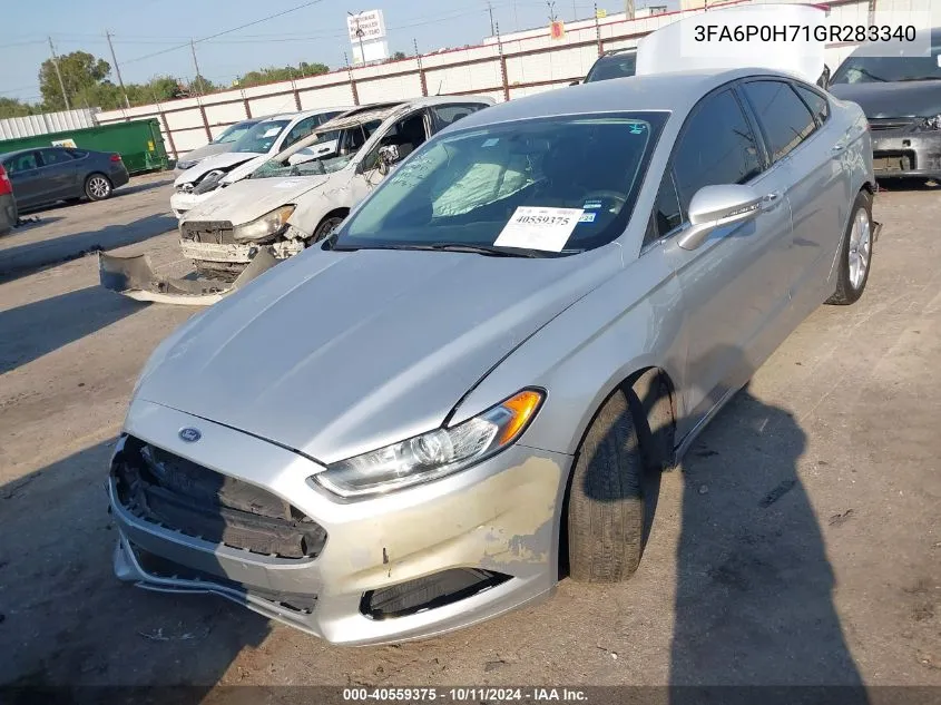 2016 Ford Fusion Se VIN: 3FA6P0H71GR283340 Lot: 40559375