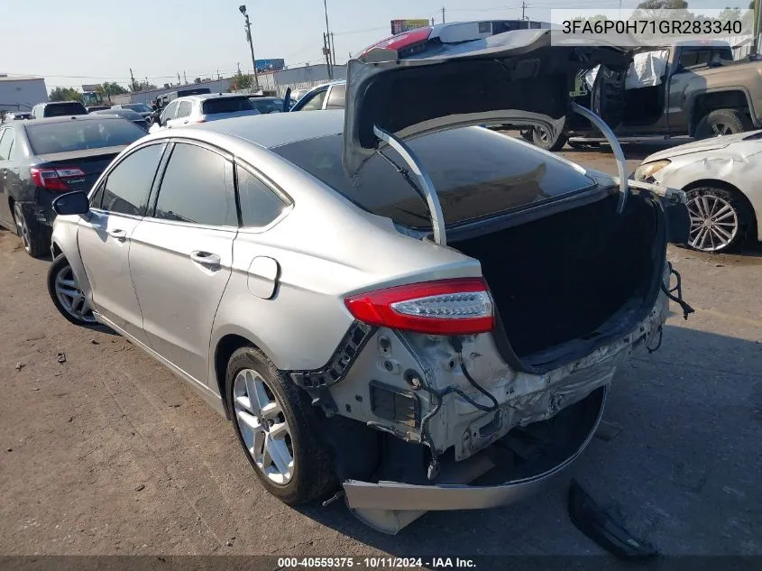 2016 Ford Fusion Se VIN: 3FA6P0H71GR283340 Lot: 40559375