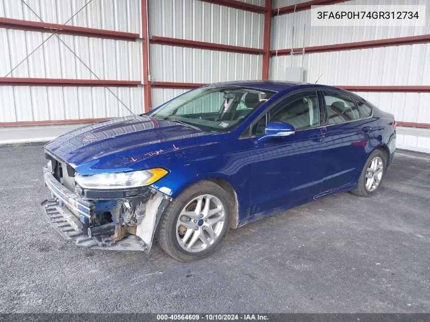 3FA6P0H74GR312734 2016 Ford Fusion Se