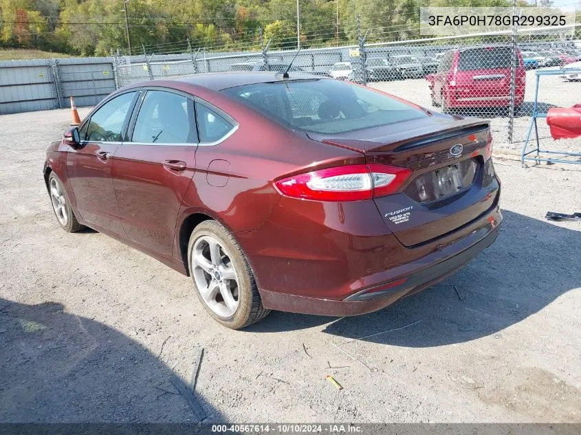 2016 Ford Fusion Se VIN: 3FA6P0H78GR299325 Lot: 40567614